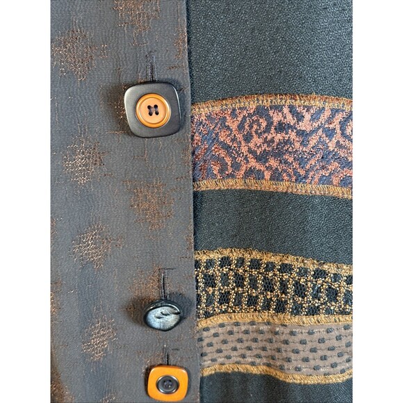 Vintage Donna Jessica Boho Patchwork Button Down Cardigan Medium 2 Lagenlook - Picture 3 of 9